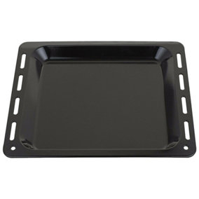 SPARES2GO Oven Baking Tray Large Enamelled Pan Cooker Stove (448mm x 360mm x 25mm)