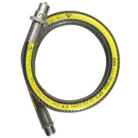 SPARES2GO Oven Cooker Gas Hose Supply Pipe Bayonet Straight Connector 3ft x 1/2" UNIVERSAL