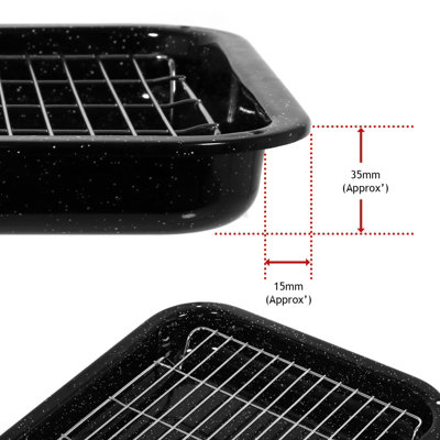 SPARES2GO Griglia completa per griglia e manico per forno Rangemaster (445 x 276 mm) - Lista di montaggio B