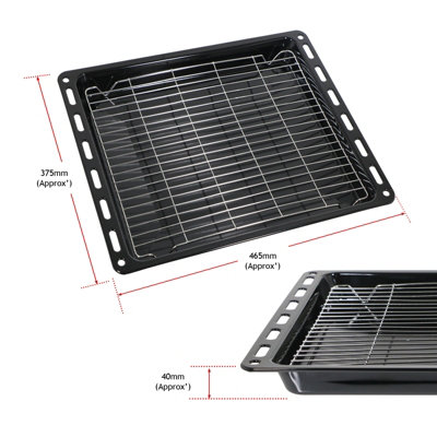 SPARES2GO Oven Grill Tray Shelf UNIVERSAL Full Width Bottom Base Pan ...