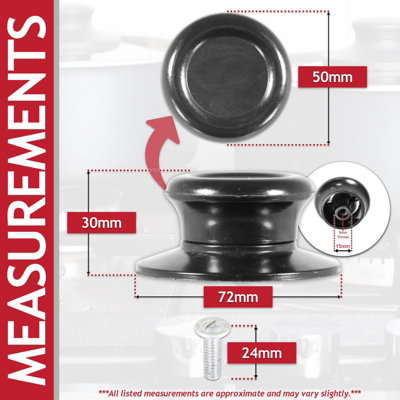Black Bakelite Pot Lid Knob Replacement Handle For Most Cookware Covers