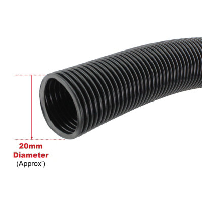 SPARES2GO Pond Hose Flexible Marine Filter Pipe Corrugated  + 2 Clamp Clips (25mm, 10M)