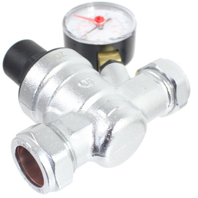 SPARES2GO Pressure Reducing Regulator Valve for 22mm & 15mm Copper Piping