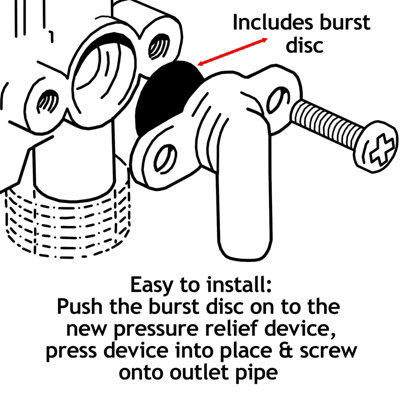 SPARES2GO Pressure Relief Device for TRITON Electric Shower PRD + Seal Burst Disc x 7