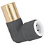 SPARES2GO Radiator Valve Reducing Elbow Stem Compression 15mm x 10mm Pushfit Anthracite (Pack of 2)