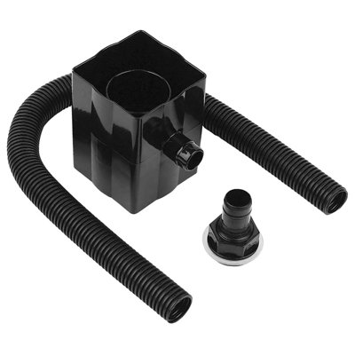 SPARES2GO Rainwater Diverter 65mm Square 68mm Round Downpipe Water Butt Kit (Black)