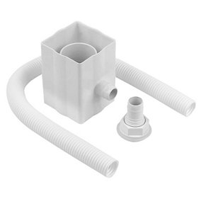SPARES2GO Rainwater Diverter 65mm Square 68mm Round Downpipe Water Butt Kit (White)