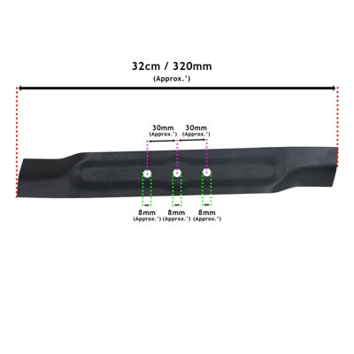 SPARES2GO Rotary Metal Blade compatible with Bosch Rotak 32 32R 320 Ergoflex 320C Lawnmower 32cm DIY at B Q