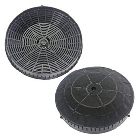 SPARES2GO Round Carbon Filter Pair compatible with Elica Cooker Hood Vent Extractor (Pack of 2)