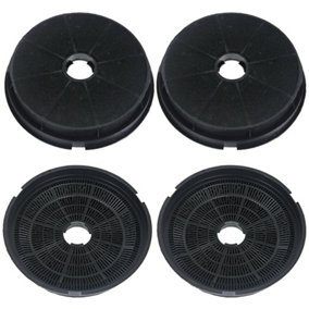SPARES2GO Round Charcoal Vent Filters compatible with Baumatic Cooker Hood (Pack of 4) STI