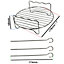 SPARES2GO Round Shelf Rack for Multi Cooker Air Fryer (7 Inch, 17.8cm) + 3 Skewers