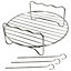 SPARES2GO Round Shelf Rack for Multi Cooker Air Fryer (7 Inch, 17.8cm) + 3 Skewers