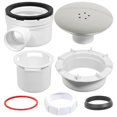 SPARES2GO Shower Trap for 90mm Tray Plug Hole 1.5" Drain Waste Dome