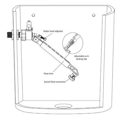 SPARES2GO Side Entry Ball Valve Toilet Cistern Filling Adjustable Float Arm Inlet (1/2")
