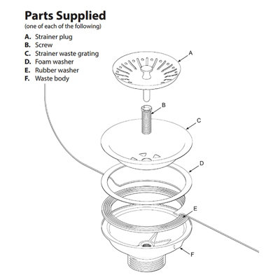 SPARES2GO Sink Strainer Basket Waste Drain Plug Chrome Plated Stainless Steel Kitchen Bathroom Basin (40mm, 1 1/2")