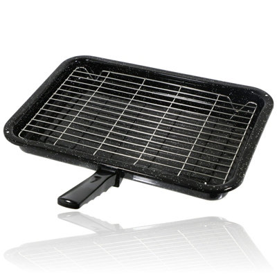 SPARES2GO Small Grill Pan, Rack & Detachable Handle for Zanussi Oven ...