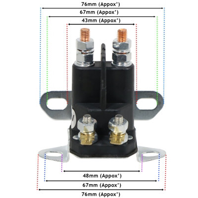 Universal 12V Starter Solenoid - 4 Post Rotary Style For Lawn Mowers, Tractors, Riders