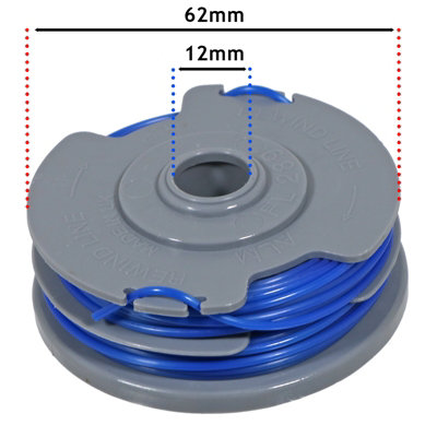 SPARES2GO Spool Line and Cap compatible with MacAllister GTB2-600 MGT 600 Strimmer Trimmer (1.5mm, 5m)