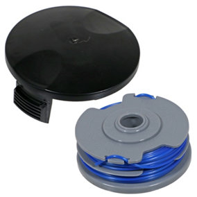 SPARES2GO Spool Line and Cap compatible with Ryobi RLT4027 RLT4125 RLT5027 RLT5125 RLT5127 Strimmer Trimmer (5m)