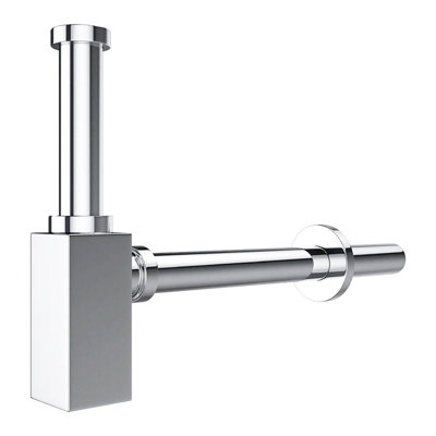 SPARES2GO Square Bottle Sink Basin Trap 40mm / 1.5" Luxury Brass Adjustable Deodorant Waste Pipe Outlet (Chrome Silver) Price Comparisons | Compare The Build