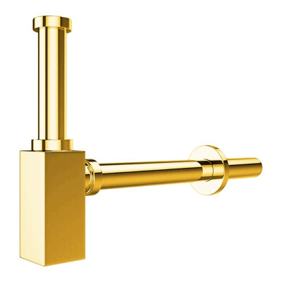 SPARES2GO Square Bottle Sink Basin Trap 40mm / 1.5" Luxury Brass Adjustable Deodorant Waste Pipe Outlet (Gold) Price Comparisons | Compare The Build