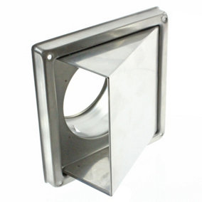 SPARES2GO Stainless Steel External Wall Air Vent Non Return Flap Outlet (5" / 125mm)