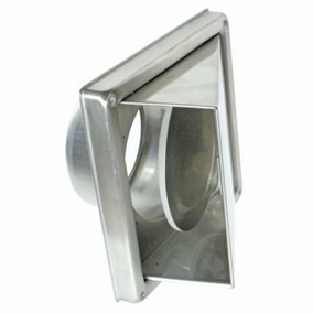 SPARES2GO Stainless Steel External Wall Air Vent Non Return Flap Outlet (6" / 150mm)