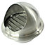 SPARES2GO Stainless Steel Round Bull Nosed External Extractor Wall Vent Outlet with Insect Mesh Grille (4" / 100mm)