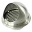 SPARES2GO Stainless Steel Round Bull Nosed External Extractor Wall Vent Outlet with Insect Mesh Grille (5" / 125mm)