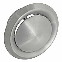 SPARES2GO Stainless Steel Round Ceiling Extractor Exhaust / Supply Wall Vent (5" / 125mm)