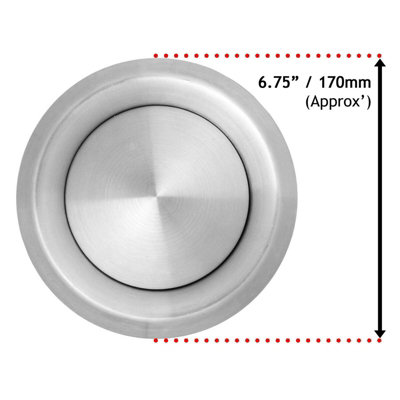SPARES2GO Stainless Steel Round Ceiling Extractor Exhaust / Supply Wall Vent (5" / 125mm)