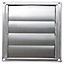 SPARES2GO Stainless Steel Square External Extractor Wall Vent Outlet with Gravity Flaps (5" / 125mm)