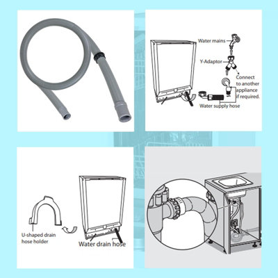 SPARES2GO Straight Drain Hose Pipe for Kenwood KDW45