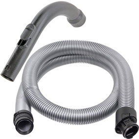 SPARES2GO Suction Hose + Curved Handle compatible with Miele S8 S8310 S8320 S8330 S8340 Cat & Dog Vacuum Cleaner (1.8m)
