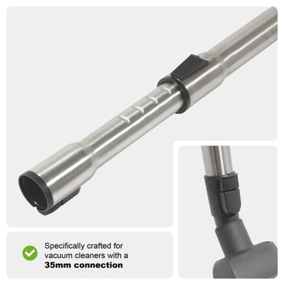 Tube Télescopique Pour Aspirateur Miele - Pièce De Rechange Métallique Argentée, Compatible C1 Ecoline & Autres Modèles