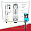 SPARES2GO Toilet Cistern Fill Valve Universal 1/2" BSP Adjustable Water Float Inlet (Bottom Entry)