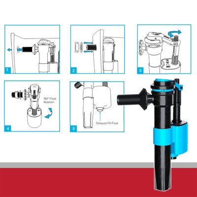 SPARES2GO Toilet Cistern Fill Valve Universal 1/2