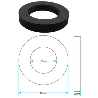 SPARES2GO Toilet Cistern Seal Kit 100mm M6 Bolt Through 1.5" Rubber Dome 2" Foam Washer Set