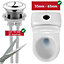 SPARES2GO Toilet Dual Flush Button 58mm WC Cistern Chrome Plated 215mm Double Push Rod Kit