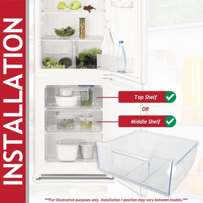 SPARES2GO Top Upper Middle Drawer For Smeg C3170 C7280 UKC3170P UKS3F0922P Fridge Freezer Container Box