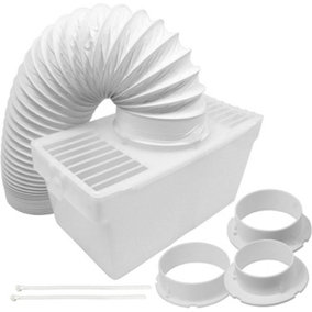 SPARES2GO Tumble Dryer Vent Kit Universal 1.5m Venting Duct Hose + Adaptors Condenser Set