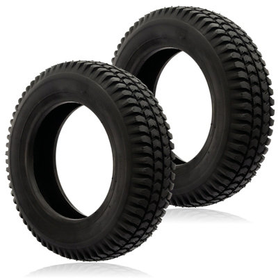 SPARES2GO Tyre 3.00 x 8 Pneumatic Mobility Scooter Block Tread 300x8 3.00x8 8 inch Rim x 2
