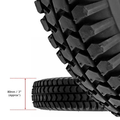 SPARES2GO Tyre 3.00 x 8 Pneumatic Mobility Scooter Block Tread 300x8 3 ...