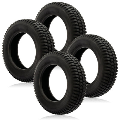 SPARES2GO Tyre 3.00 x 8 Pneumatic Mobility Scooter Block Tread 300x8 3.00x8 8 inch Rim x 4
