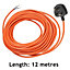 SPARES2GO Universal 12 Metre Cable & Lead Plug for Strimmers, Trimmers, Hedge, Cutters, Lawnmowers (12 Metre)