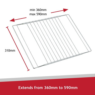 SPARES2GO Universele verstelbare caravan- en campingovenfornuis/koelkastplank (310 x 340-560 mm