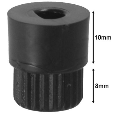 Spares2go Universal-Einstellknopf Schwarz – Für Toaster, Herde, Hosenbügler (3 Stück + Adapter)