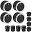 SPARES2GO Universal Black/Chrome Control Knobs for All Makes and Models of Oven Cooker & Hob (Pack of 4)