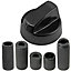 SPARES2GO Universal Black Control Knobs for All Makes and Models of Oven Cooker & Hob (Pack of 4)