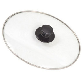 SPARES2GO Universal Complete Oval Glass Lid & Knob Handle for 3.5L 5.5L Slow Cooker